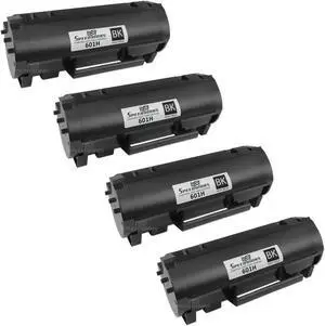 SPEEDYINKS Compatible Toner Cartridge Replacement for Lexmark 601H 60F1H00 High Yield (Black, 4-Multipack) Compatible with the following Lexmark Printer Model MX610de