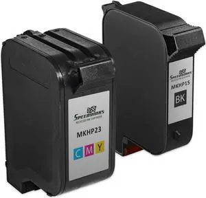 Speedy Inks Remanufactured Ink Cartridge Replacement for HP 23 and HP 15 ( 1 Black and 1 Color, 2-Pack)