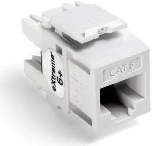 Leviton 61110-BW6 Extreme Quick Port Connector, White, 25-Pack