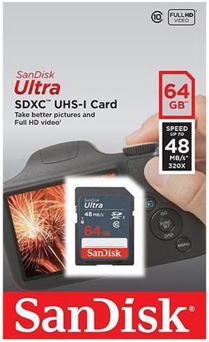 SanDisk Ultra 64GB Class 10 SDXC UHS-1 Memory Card up to 48MB/s - SDSDUNB-064G
