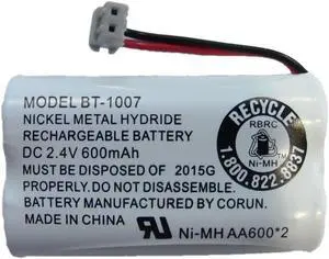 Uniden BBTY0651101 BT-1007 NiMH 600mAh DC 2.4V Rechargeable Cordless Telephone Battery