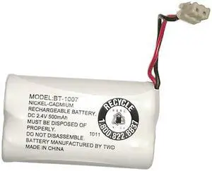 Uniden BBTY0651101 model BT1007 Nickel-Cadmium Rechargeable Cordless Phone Battery, DC 2.4V 500mAh