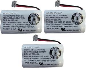 New! Genuine Uniden BT-1007 NiMH 600mAh DC 2.4V Rechargeable Cordless Telephone Battery (3-Pack)