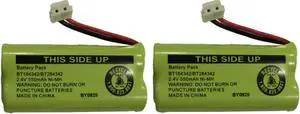 Battery BT184342 / BT284342 for AT&T Vtech GE RCA and Clarity Phones 2.4V 550mAh Ni-MH (2-Pack)