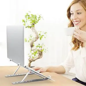 Laptop Stand Height Adjustable Aluminum Laptop Riser Holder Portable Ergonomic Notebook Height Adjustable
