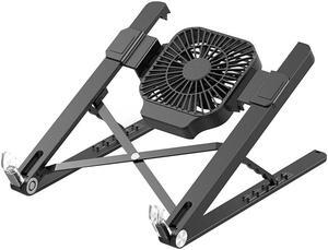 5 level Height Adjustable Laptop Stand with Cooling Fan Folding Portable Laptop Bracket Cooling Holder under 17 inch for laptops