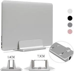 Adjustable Vertical Laptop Stand Bookshelf 1 Slot Aluminum Alloy Bracket Dual Notebook PC Desk Holder Support