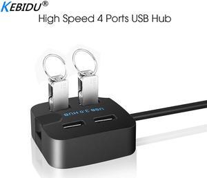 Kebidu 5Gbps High Speed Mini 4 ports USB3.0 USB2.0 HUB Splitter for Desktop Laptop with Stand Holder for Phone Tablet PC