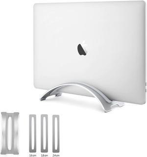 Aluminum Space saving Laptop Vertical Stand Storage Desktop Erected Holder for MacBook Pro Air Retina Notebook 3 Size Silica Gel