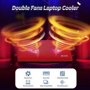 Laptop Cooler Laptop Cooling Pad with Two Fans Gaming Cooler Two USB Ports Ultra thin Notebook Stand for Under 17 inch Laptops