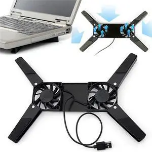 Portable Laptop Stand Dual Cooling Fan Notebook Stand For Macbook Laptop Desk Foldable Computer Cooling Bracket USB Rack Holder