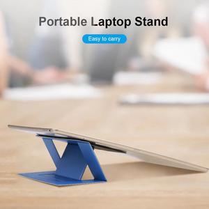 Adjustable Folding Invisible Computer Stand Holder Portable Laptop Stand with Dual Angle Adjustment (Black/Blue/Pink)
