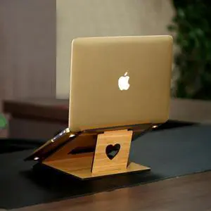 Universal Retro Wooden Laptop Stand For Macbook Lenovo Durable Holder Portable Tablet Laptop Cooling Stand for Home Office Mount