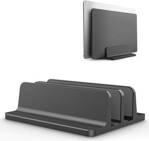 Vertical Laptop Stand Double Desktop Stand Holder with Adjustable Dock (Up to 17.3 Inch)