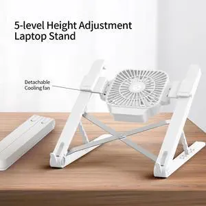 5level Height Adjustable Laptop Stand with Cooling Fan Folding Portable Laptop Bracket Cooling Holder for laptops under 17.3“