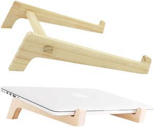 Wood Laptop Stand Holder Increased Height Stand Vertical Base Cooling Notebook Desk Holder Mount for Macbook Air Pro 13 15 Inch