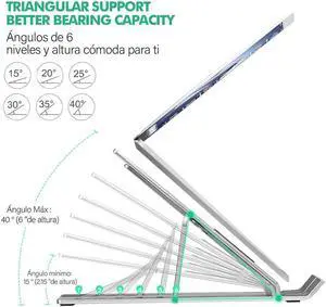 2020 Update Laptop Stand Portable Multi Angle Adjustable Foldable Anti Slip Holder Riser Ventilated Aluminum Alloy Tablet Mount