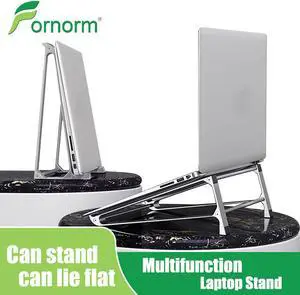 2 In 1 Aluminium Alloy Vertical Storage Laptop Stand Desktop Tablet Holder Desk Mobile Phone Stand For IPad Macbook Pro Notebook