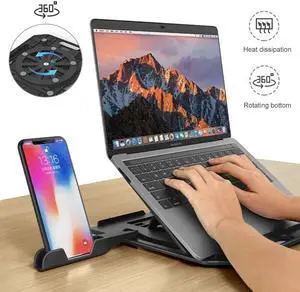 Adjustable Laptop Stand Holder For Macbook Lenovo Notebook 360 Degree Rotating Bottom Bracket Folding Stand Laptop Cooling Pad