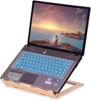Laptop Stand Wood for Desk, 4 Angles Adjustable Laptop Riser for Healthy Posture, Multifunction Tablet Stand Reading Book Base