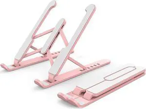 Laptop Tablet Stand 6 Level Height Computer Riser Ergonomic Desktop Cooling Holder for Laptops/Tablets up to 17 in Rose Gold
