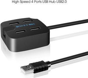 KEBIDU Mini 4 ports USB3.0 HUB Splitter High Speed HUB USB2.0 for Desktop Laptop with Stand Holder for Phone Tablet PC Black