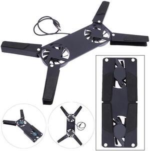 Notebook Computer Stand Laptop Desk Foldable USB Rack Holder Support Dual Cooling Fan