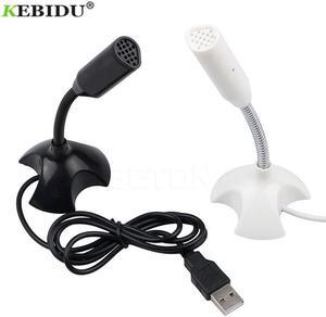 KEBIDU USB Laptop Microphone Mini Studio Speech Microphone Stand 360 Adjust Mic With Holder For Mac Laptop Desktop PC