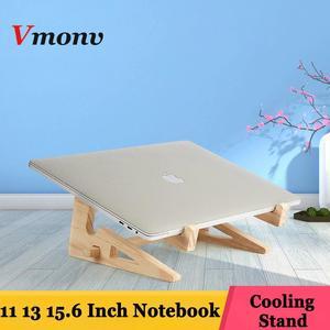 Vmonv Increased Height Wood Laptop Stand Holder for Macbook Air Pro Retina 13 15 Inch Notebook Vertical Base Cooling Stand Mount