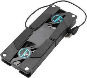 New Arrival Laptop Desk Support Dual Cooling Fan Notebook Computer Stand Foldable USB Rack Holder Black