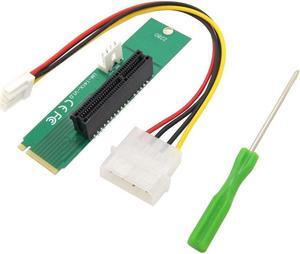 M.2 NGFF PCIe M Key Male to PCI-e Express 4X Female Converter Adapter Card with Floppy 4 Pin to Molex 4 Pin Power Cable&Screw&Screwdriver Monero BTC ETH