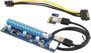 Ver006C Mining Dedicated PCIe Riser Cable Card Riser Adapter Cryptocurrency PCI Express 1X to 16X Extender Mining Rig 60cm USB 3.0 6Pin Power