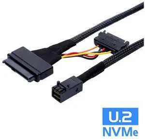 Internal 12G HD Mini SAS SFF-8643 to U.2 SFF-8639 NVMe PCIe SSD Adapter Cable with SATA Power for Mainboard Intel SSD 750 p3600 p3700 U2 SFF8639