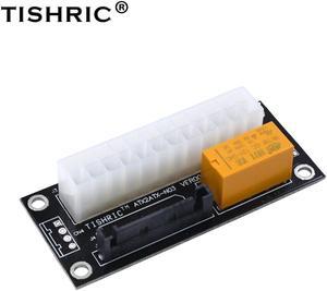 TISHRIC Black add2psu Dual Psu Power Supply Adaptor Sync Starter Extender ATX 24Pin to Molex SATA Card For BTC Miner Mining
