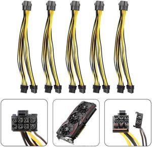 Misskit 5-Pack PCI-E 8Pin to 2X 8 Pin (6+2) Power Splitter Cable for PCIE PCI Express Image Card Y - Splitter Extension Cable 16AWG(20cm/7.87")