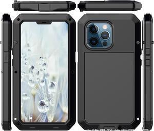 For iPhone 13 Pro Max Case Luxury Doom Armor Dirt Shock Metal Phone Cases For iPhone13 pro max Case(Black)