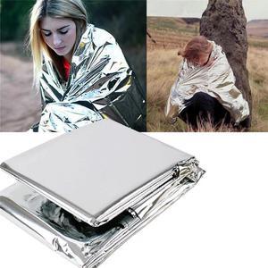 3 Packs Emergency thermal blanket outdoor waterproof survival blanket aluminum foil hot space emergency rescue curtain military blanket(silver)