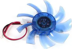 75mm 12VDC Blue Plastic VGA Video Card Cooling Fan Cooler for Computer