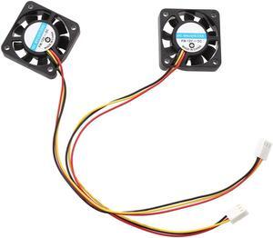 2 Pcs 3 Pin 40mm Square PC Computer Cooling Fan DC 12V Black