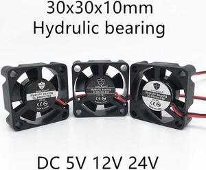 2pcs NEW 3d printer fan 3010 30MM 30*30*10MM 3cm Graphics card fan Cooling fan 5V 12V 24V 0.1A with 2pin