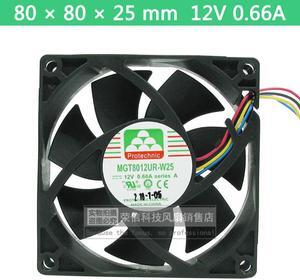 8025 80MM 80*80*25MM Comptuter CPU Cooling fan Protechnic MGT8012UR W25 like cooler master FA08025M12LPA 12V 0.66A with 4pin