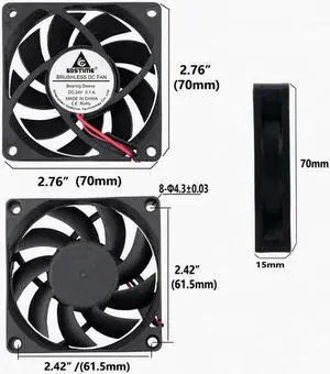 1 Piece 70mm x 15mm Brushless Cooling Fan DC 24V 2Pin PC Computer CPU Cooler 70mmx70mmx15mm 7cm