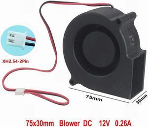 1pcs 12V 75x30mm 75mm x 30mm 7530S DC Brushless Heat Sinks Cooling Exhaust Blower Cooler Fan