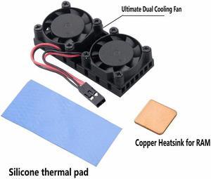 1 Piece Heat Sink Dual Cooler Ultimate Cooling Fan with Copper Heatsink For Raspberry Pi 3 Pi 2 Model B B+ NESPi