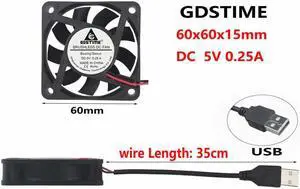 1 Piece DC 5V USB 6cm 60x60x15mm Brushless Computer PC Case USB Connector Cooling Cooler Fan 60mm x 15mm 6015