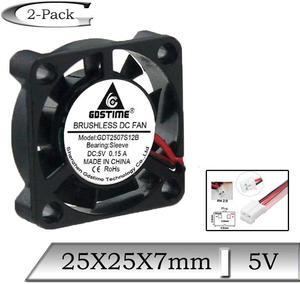 2 pcs 5V 2507 25mm Mini PH2.0 Brushless DC Cooling Fan 25x25x7mm 2.5cm Computer CPU 3D printer Cooler