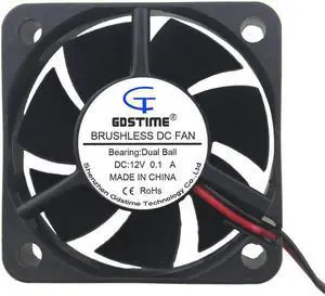 1 Piece 12V 50x50x20mm 5020 2Pin Ball Bearing 5cm Industrial DC Motor Equipment Case Cooling Fan 50mm x 20mm Cooler