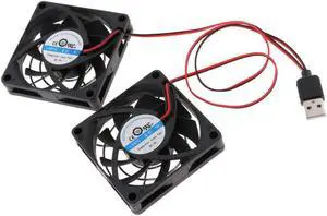Computer Case Fan USB Radiator Cooling Heatsink with 2 Fans 7cm for Router Desktop PC Video Game Console Universal