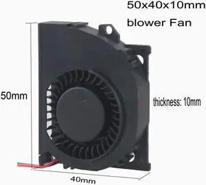 2 Pcs 5 Volts 2Pin Blower Turbo Fan 5V DC Centrifugal Cooling Fan 50mm x 40mmx 10mm 5010s PC Cooler 50*40*10mm 5cm