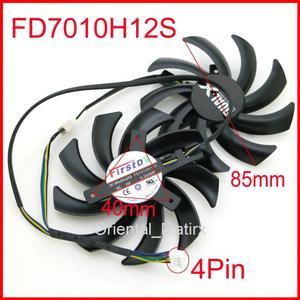 2pcs/lot 85mm FD7010H12S 12V 40mm Hole Graphics Video Card Replacement For Sapphire HD 7790 7850 7870 7950 Cooler Cooling Fan